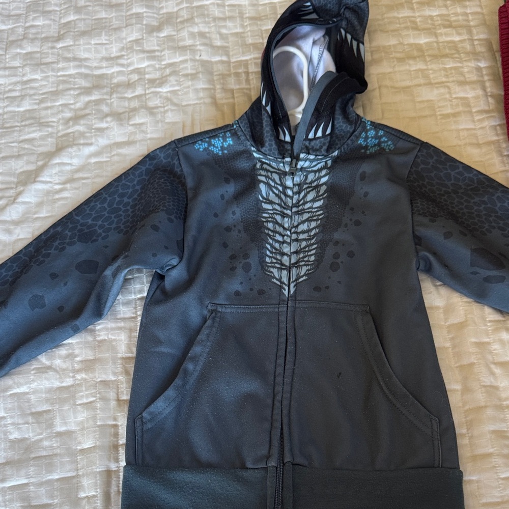 Kids Gray Dinosaur Hoodie